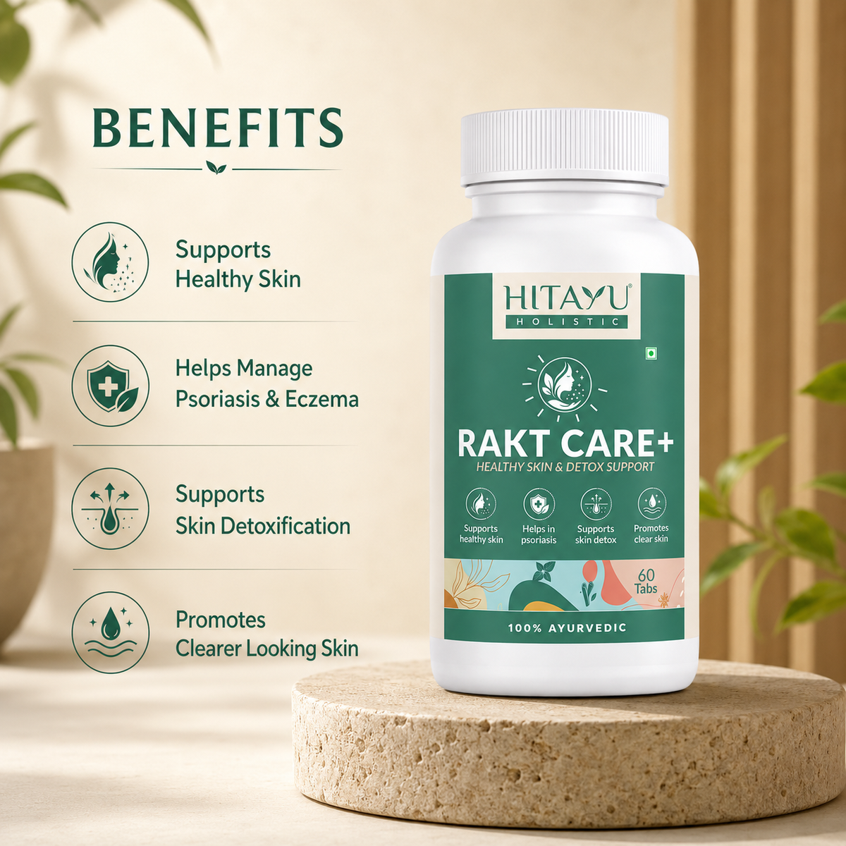 Rakt Care+ | Skin & Detox Support | 60 Tablets