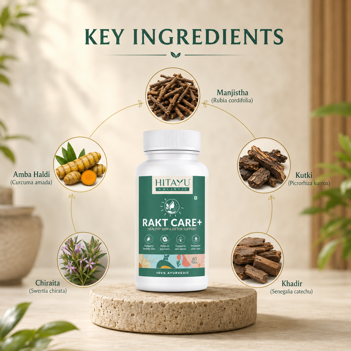 Rakt Care+ | Skin & Detox Support | 60 Tablets