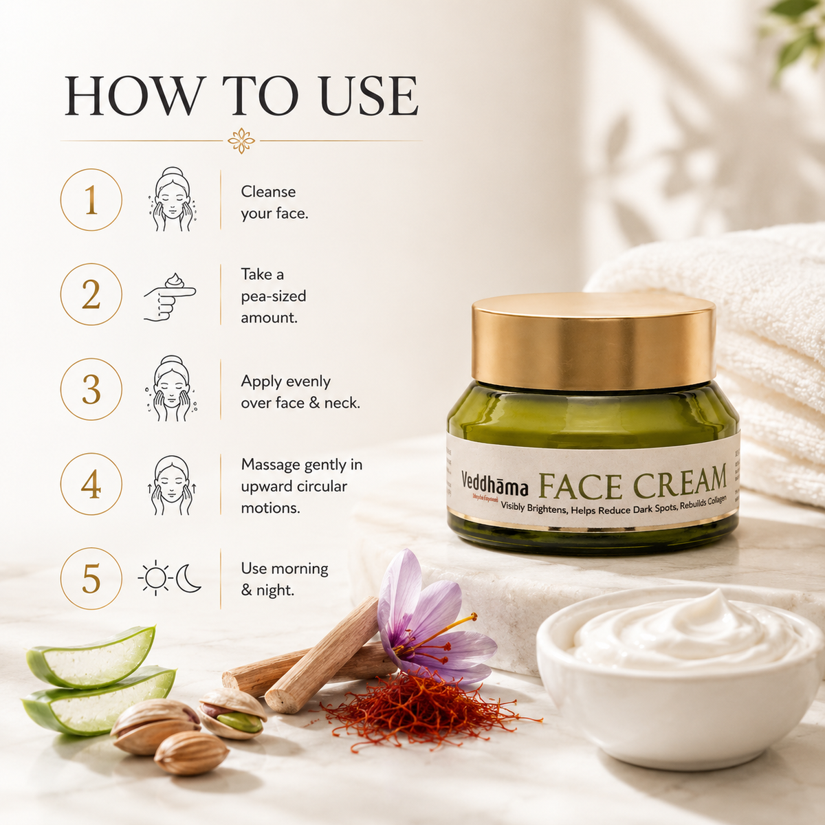 Face Cream | Brightening | Spot Reduction | Collagen Boost | 100% Chemical-Free