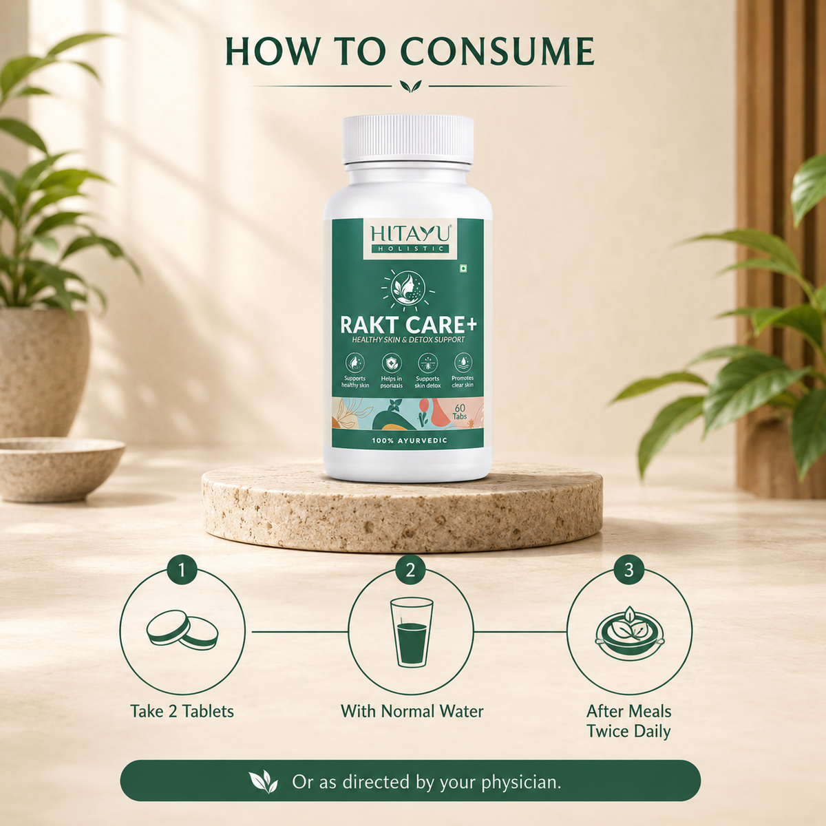 Rakt Care+ | Skin & Detox Support | 60 Tablets