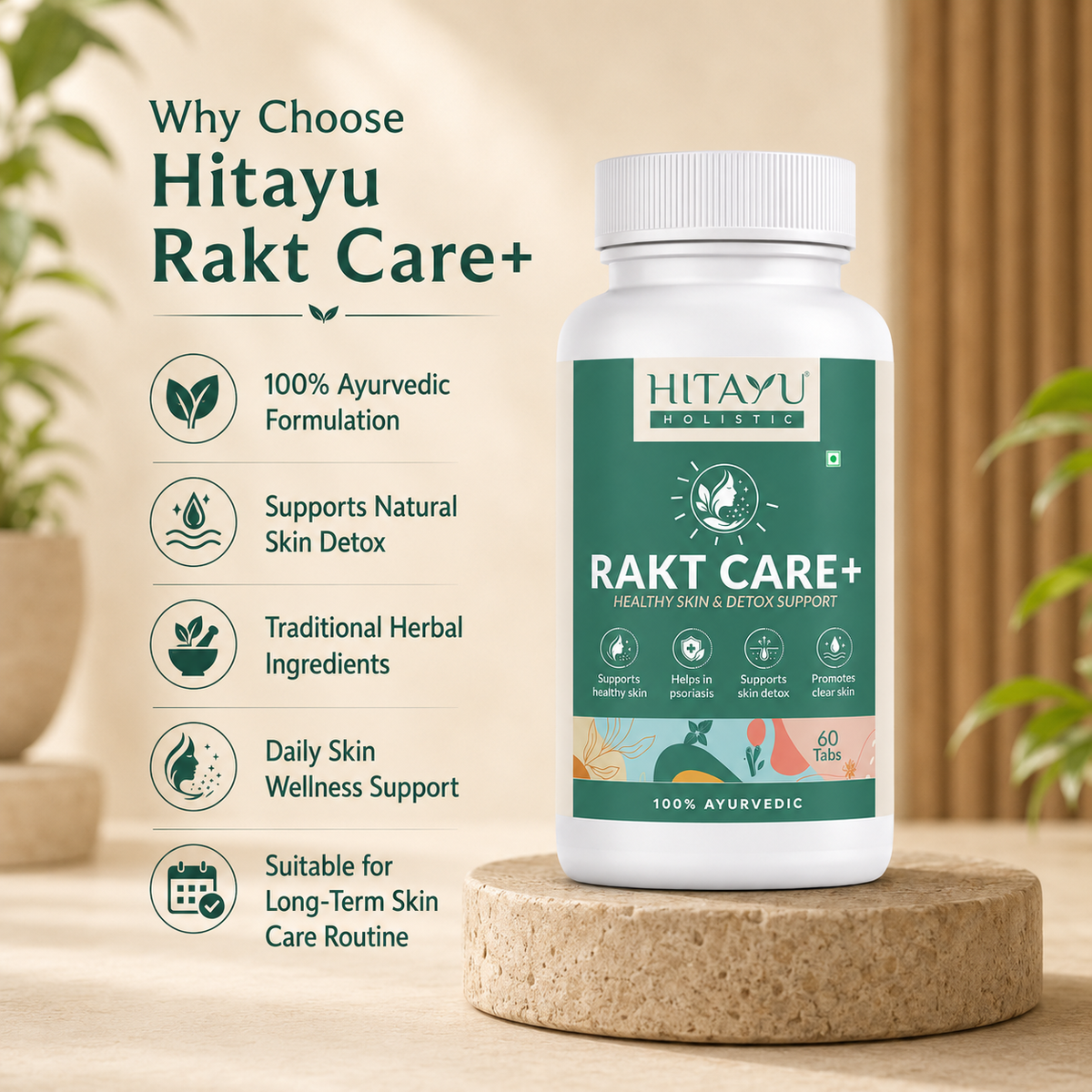 Rakt Care+ | Skin & Detox Support | 60 Tablets