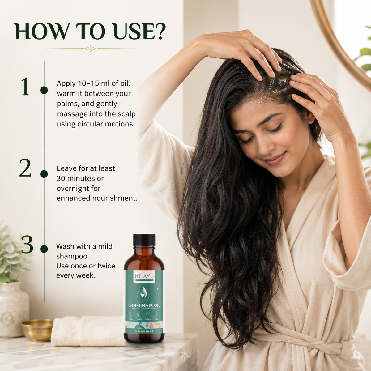 3‑in‑1 Ayurvedic Hair Oil | 100ml